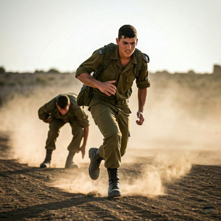 High-quality tactical action shot of IDF soldiers